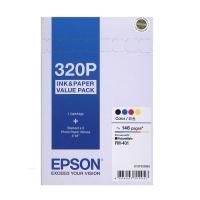 Epson  T320  C13T320083  原裝  四色墨盒連100張4R相紙