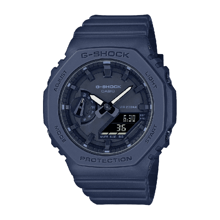 Casio G-Shock 簡約輕薄 純色時尚 深海藍 八角形錶殼 GMA-S2100BA-2A1
