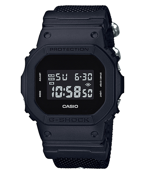 Casio G-SHOCK 時尚潮流方形運動錶 尼龍錶帶 DW-5600BBN-1 