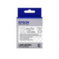 EPSON LK-4TWN  12mm  標籤帶-透明底白字 C53S654013 