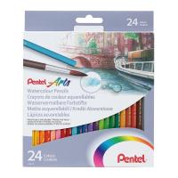 PENTEL 24色水溶性木顏色筆  長  24色紙盒裝 