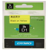 DYMO D1帶 24mm x 7M 膠質標籤 53718  黃底黑字 