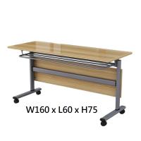 FAX88 可移動 可折疊 培訓枱 長方桌 會議枱 長枱 淺胡桃木色 W160xL60xH75CM