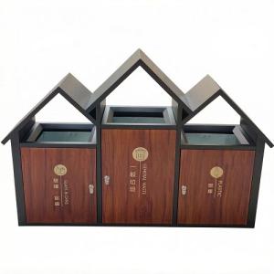 AUTOMAX 室外三分類垃圾桶  1420x380x1050mm 可訂制Logo